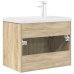 Mueble de baño con lavabo incorporado y grifo roble Sonoma