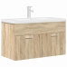 Mueble de baño con lavabo incorporado y grifo roble Sonoma