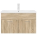 Mueble de baño con lavabo incorporado y grifo roble Sonoma