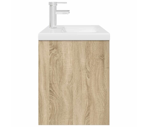 Mueble de baño con lavabo incorporado y grifo roble Sonoma