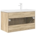 Mueble de baño con lavabo incorporado y grifo roble Sonoma