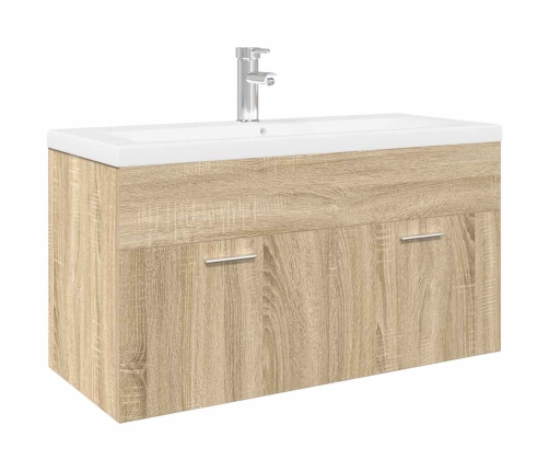 Mueble de baño con lavabo integrado roble Sonoma