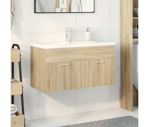 Mueble de baño con lavabo integrado roble Sonoma