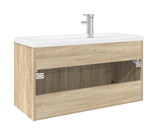 Mueble de baño con lavabo integrado roble Sonoma