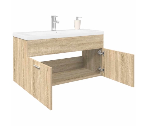 Mueble de baño con lavabo integrado roble Sonoma