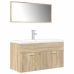 Set de muebles de baño 3 pzas madera contrachapada roble Sonoma