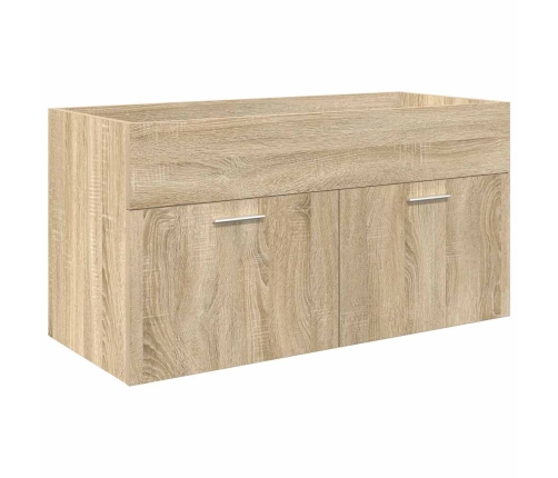 Set de muebles de baño 3 pzas madera contrachapada roble Sonoma