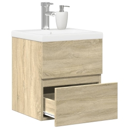 Set de muebles de baño 2 pzas madera contrachapada roble Sonoma