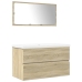 Set de muebles de baño 3 pzas madera contrachapada roble Sonoma