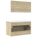 Set de muebles de baño 3 pzas madera contrachapada roble Sonoma