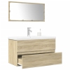 Set de muebles de baño 3 pzas madera contrachapada roble Sonoma