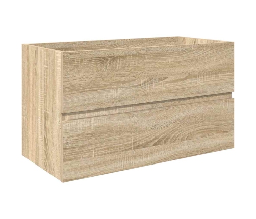 Set de muebles de baño 3 pzas madera contrachapada roble Sonoma