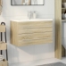 Set de muebles de baño 2 pzas madera contrachapada roble Sonoma