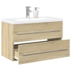 Set de muebles de baño 2 pzas madera contrachapada roble Sonoma