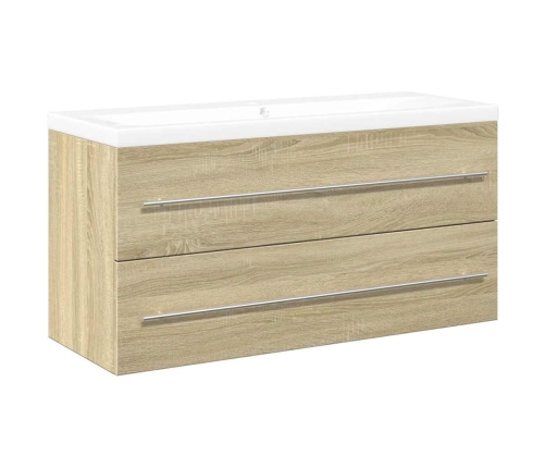 Set de muebles de baño 2 pzas madera contrachapada roble Sonoma