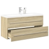 Set de muebles de baño 2 pzas madera contrachapada roble Sonoma