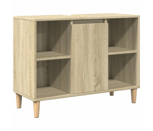 Set de muebles de baño 3 pzas madera contrachapada roble Sonoma