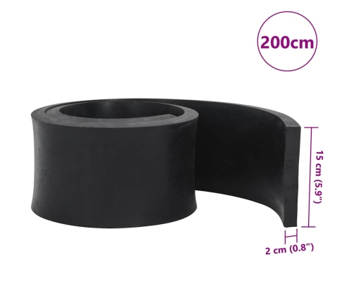 Borde de goma para quitanieves negro 200x15x2 cm
