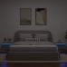 Mesitas de noche de pared con luces LED 2 unidades gris Sonoma