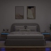 Mesitas de noche pared con luces LED 2 unidades roble artesanal