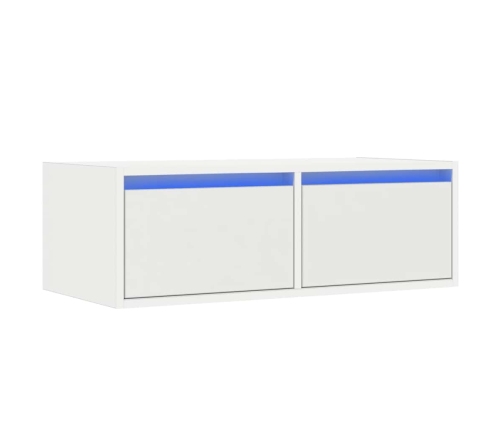 Mueble de TV con luces LED blanco 75x35,5x25 cm