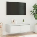 Mueble de TV con luces LED blanco 75x35,5x25 cm