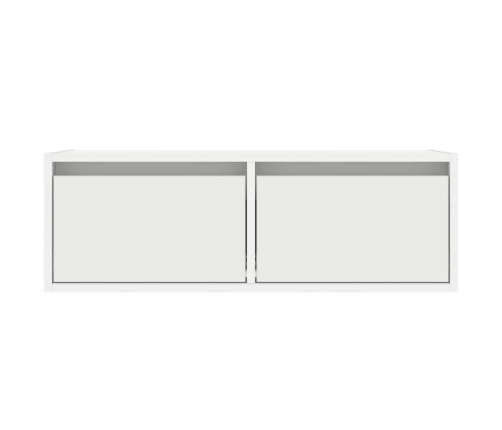 Mueble de TV con luces LED blanco 75x35,5x25 cm