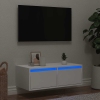 Mueble de TV con luces LED blanco 75x35,5x25 cm