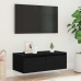 Mueble de TV con luces LED roble negro 75x35,5x25 cm