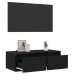 Mueble de TV con luces LED roble negro 75x35,5x25 cm