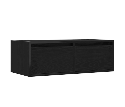 Mueble de TV con luces LED roble negro 75x35,5x25 cm