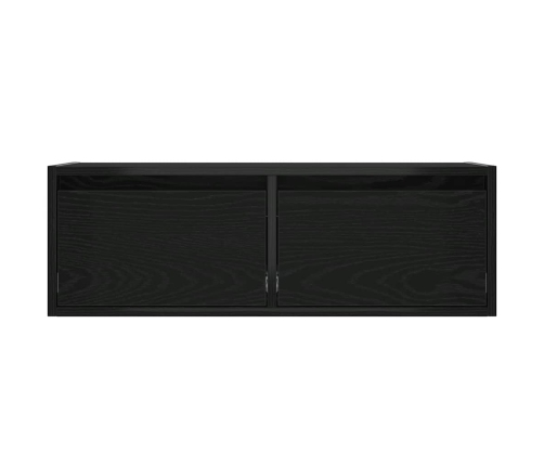 Mueble de TV con luces LED roble negro 75x35,5x25 cm