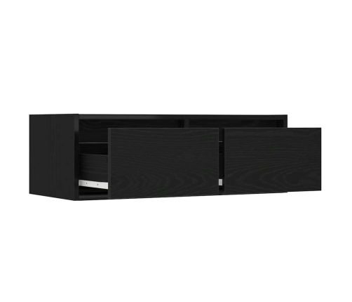 Mueble de TV con luces LED roble negro 75x35,5x25 cm