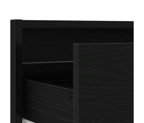 Mueble de TV con luces LED roble negro 75x35,5x25 cm