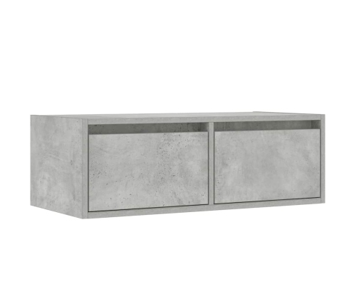 Mueble de TV con luces LED gris hormigón 75x35,5x25 cm