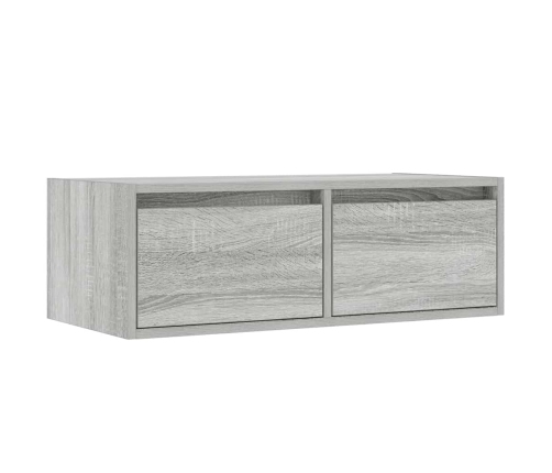 Mueble de TV con luces LED sonoma gris 75x35,5x25 cm