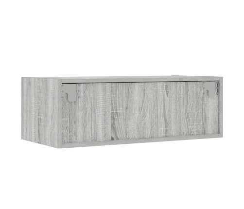 Mueble de TV con luces LED sonoma gris 75x35,5x25 cm