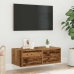 Mueble de TV con luces LED envejecida 75x35,5x25 cm