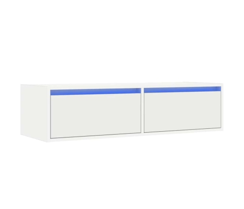 Mueble de TV con luces LED blanco 100X35,5x25 cm