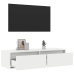 Mueble de TV con luces LED blanco 100X35,5x25 cm