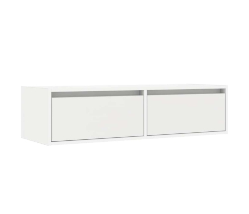 Mueble de TV con luces LED blanco 100X35,5x25 cm