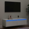 Mueble de TV con luces LED blanco 100X35,5x25 cm