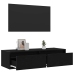 Mueble de TV con luces LED roble negro 100X35,5x25 cm