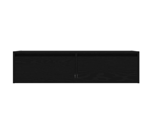 Mueble de TV con luces LED roble negro 100X35,5x25 cm