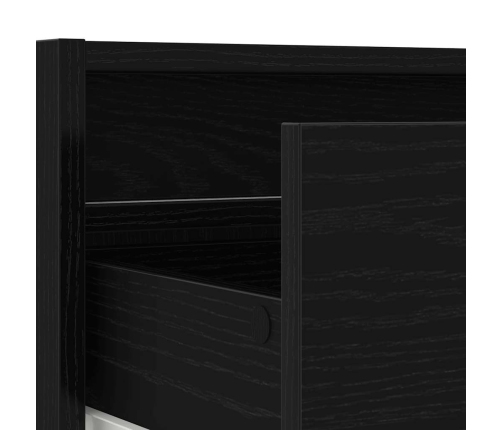 Mueble de TV con luces LED roble negro 100X35,5x25 cm