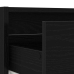 Mueble de TV con luces LED roble negro 100X35,5x25 cm