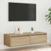 Mueble de TV con luces LED roble sonoma 100X35,5x25 cm