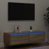 Mueble de TV con luces LED roble sonoma 100X35,5x25 cm