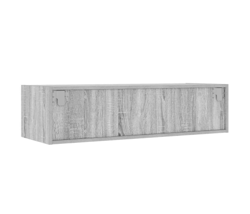 Mueble de TV con luces LED sonoma gris 100X35,5x25 cm