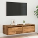 Mueble de TV con luces LED envejecida 100X35,5x25 cm